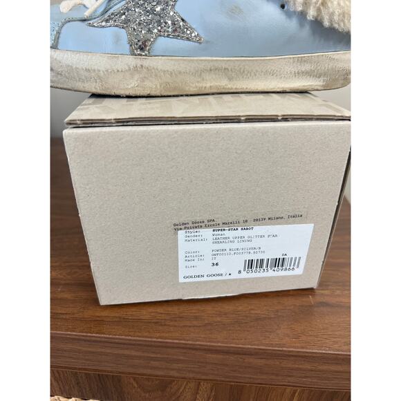 NIB Golden Goose Rare Golden Geese Suede Round Toe Slide Sneakers Blue Size: 36 - Picture 7 of 11